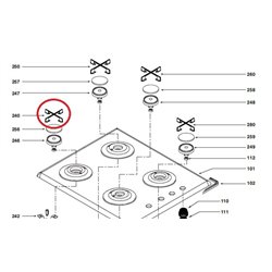 Support casserole brûleur ultra rapide pour table de cuisson Brandt  AS6020562