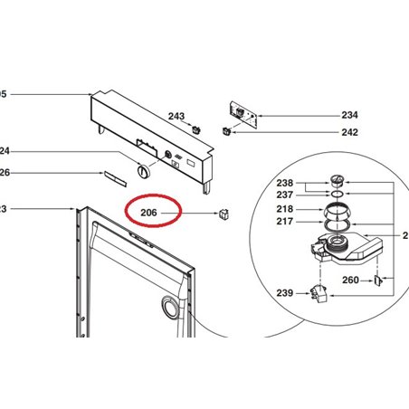 Touche M/A pour lave-vaisselle Brandt  AS0020872