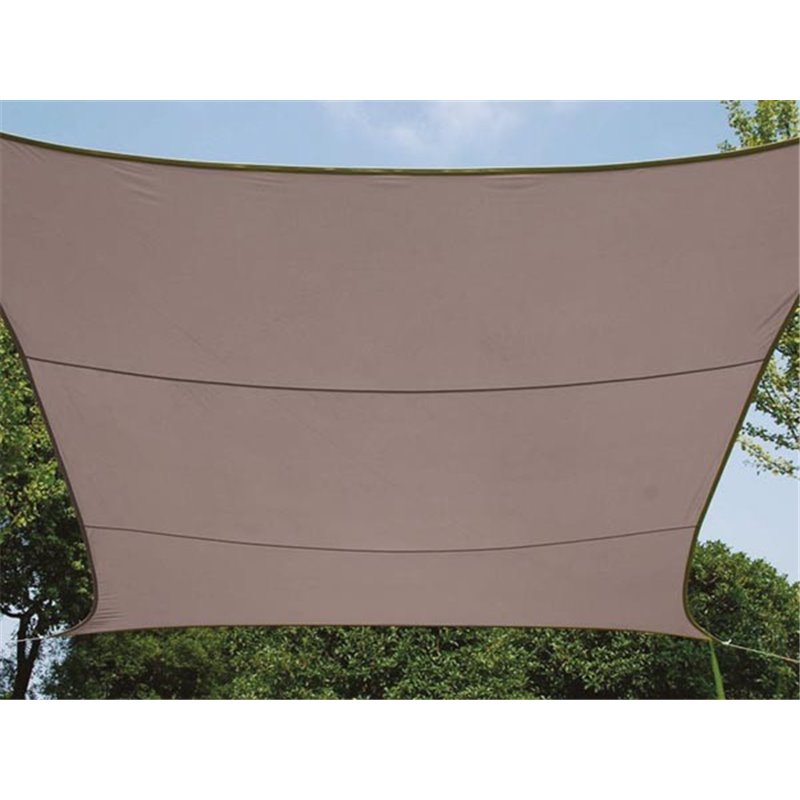 VOILE SOLAIRE - RECTANGULAIRE - 2 x 3 m - COULEUR: GRIS TAUPE