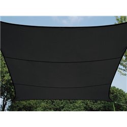 VOILE SOLAIRE PERMÉABLE - CARRÉ - 5 x 5 m - COULEUR: ANTHRACITE