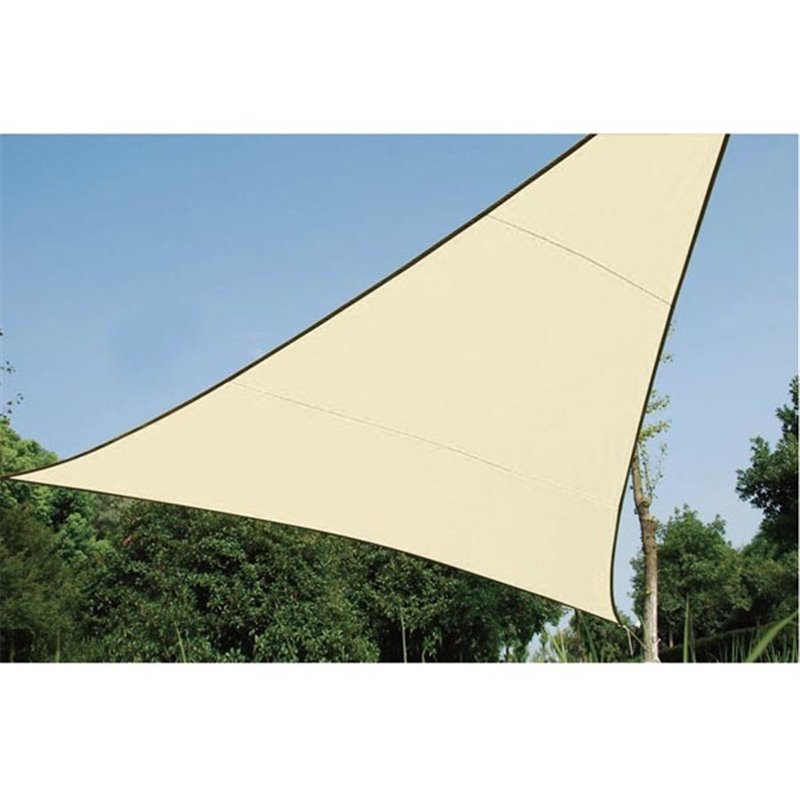 VOILE SOLAIRE PERMÉABLE - TRIANGLE - 5 x 5 x 5 m - COULEUR : CHAMPAGNE