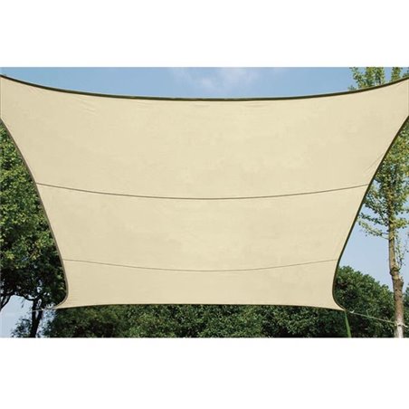 VOILE SOLAIRE PERMÉABLE - CARRÉ - 3.6 x 3.6 m - COULEUR : CHAMPAGNE