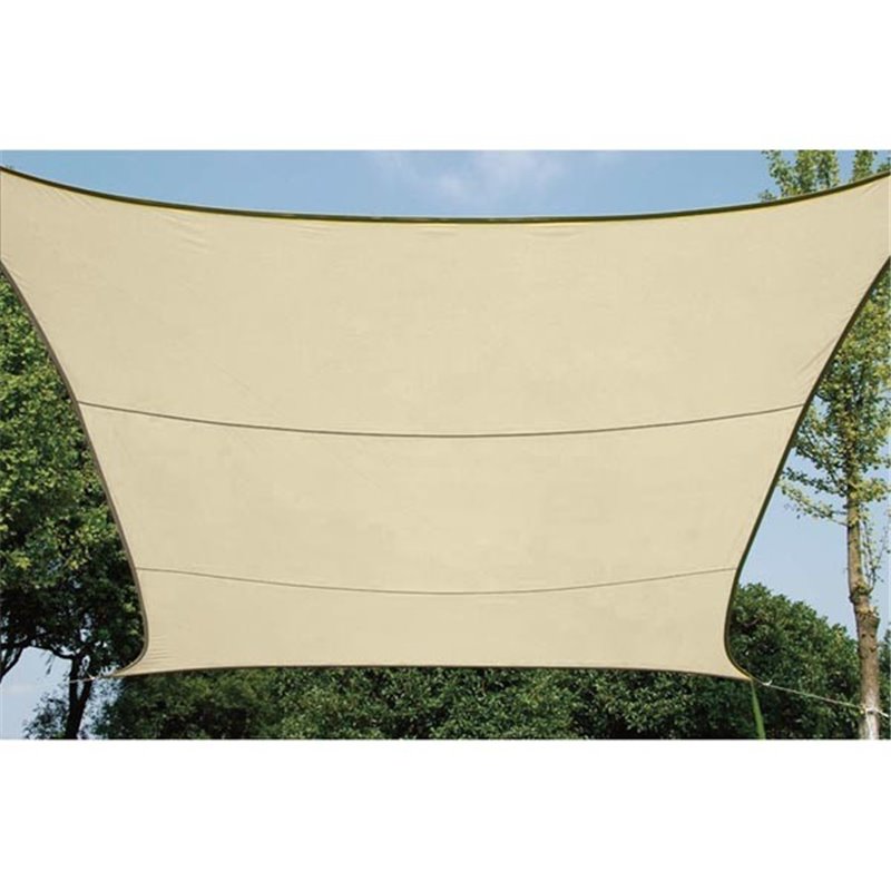 VOILE SOLAIRE PERMÉABLE - CARRÉ - 5 x 5 m - COULEUR : CHAMPAGNE