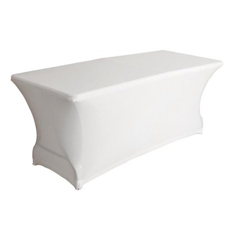 HOUSSE EXTENSIBLE POUR TABLE RECTANGULAIRE - BLANC