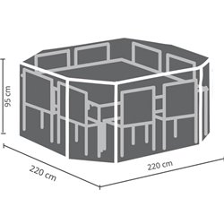 HOUSSE D'EXTÉRIEUR POUR ENSEMBLE DE JARDIN OCTOGONAL