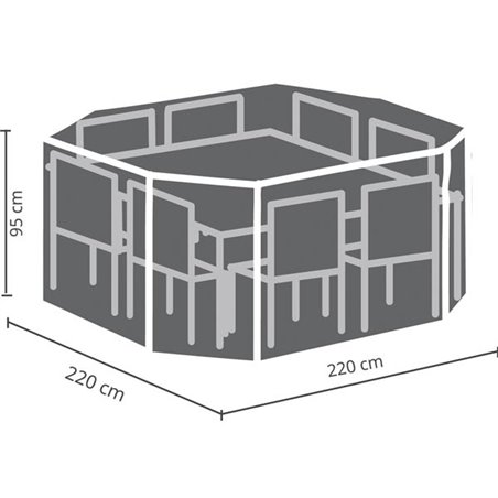 HOUSSE D'EXTÉRIEUR POUR ENSEMBLE DE JARDIN OCTOGONAL