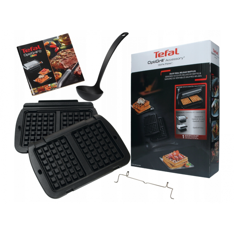 Tefal XA724810 Plaques à gaufres pour OptiGrill+ Noir x2 et louche