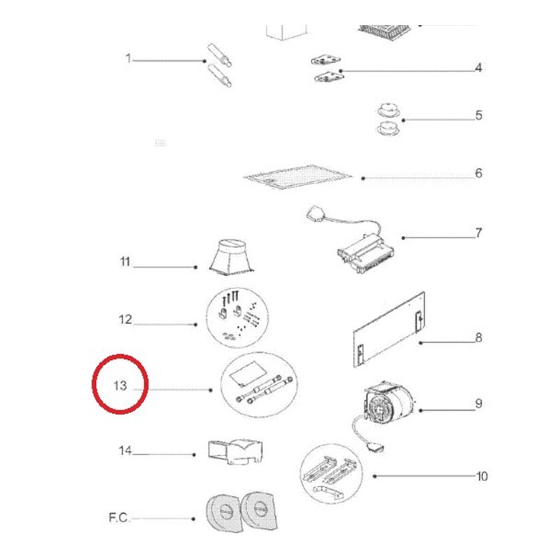 Kit vérins pour hotte Airforce 11687 Kit vérins pour hotte Airforce 11687