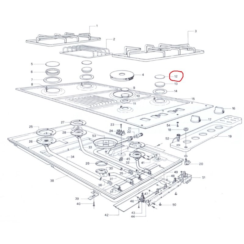 Chapeau de brûleur Semi rapide pour plaque Foster 9601401