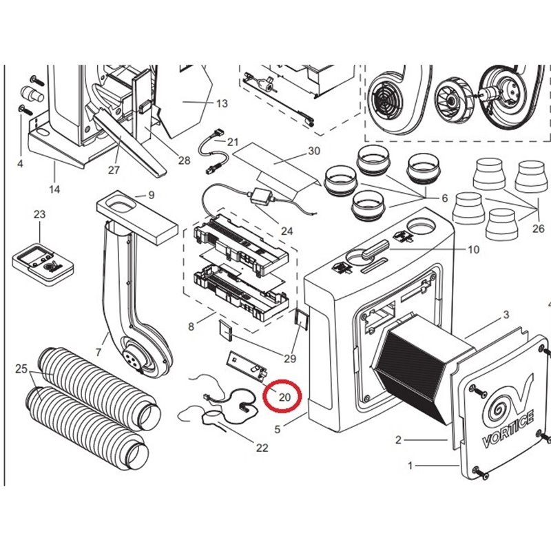 Carte électronique C02 pour vmc Vortice 52470000692