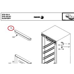Bandeau pour réfrigérateur  Fagor 46X3068