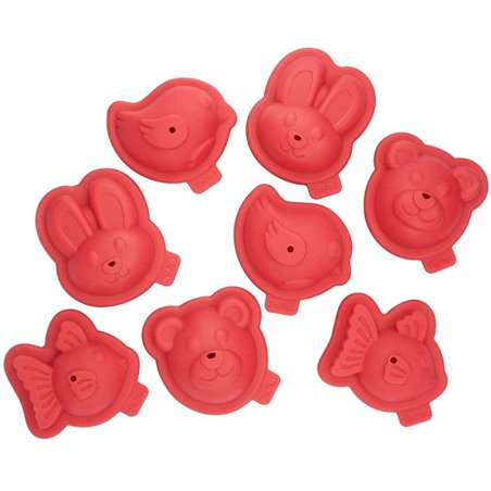 PROFLEX Framboise  Coffret 8 moules animaux 3D  (4 animaux)