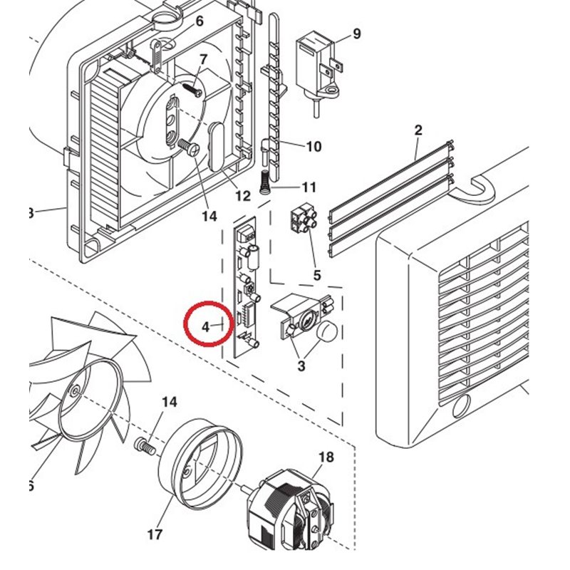 Platine électronique pour aérateur Vortice 5247000259