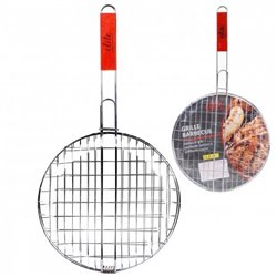 Grille barbecue ronde + manche 58x31cm