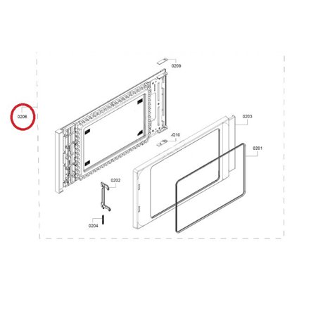 Porte complète pour four à micro-ondes Neff 00772426