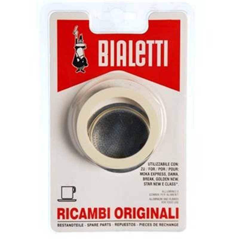 Filtre + 3 joints pour cafetière italienne Bialetti Moka Express Dama 