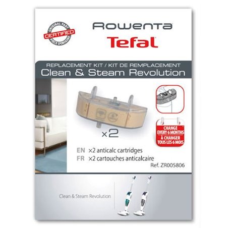 Rowenta ZR005806, Lot de 2 Cartouches anticalcaires compatibles