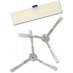 Kit de rechange pour aspirateur robot 2 Brossettes latérales avec 1 filtre à poussière fine rowenta  ZR740002 Blanc