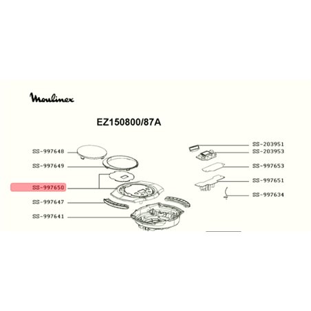 Capot supérieur pour multi cuiseur extra crisps Moulinex EZ150800, SS-997650