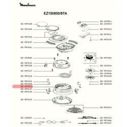 Boitier inférieur pour multi cuiseur extra crisps Moulinex EZ150800, SS-203952