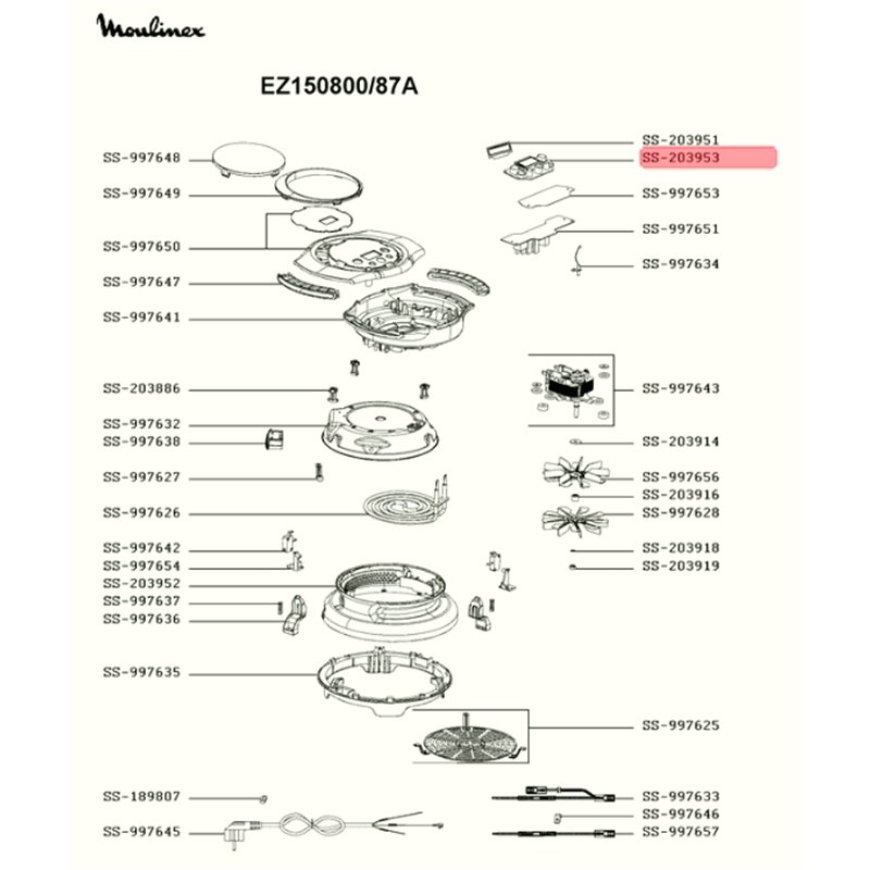 Carte électronique + écran pour multi cuiseur extra crisps Moulinex EZ150800, SS-203953