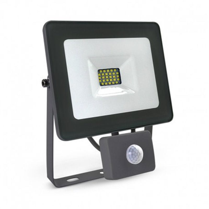 Projecteur LED plat noir 20W 6000K + détecteur Projecteur LED plat noir 20W 6000K + détecteur
