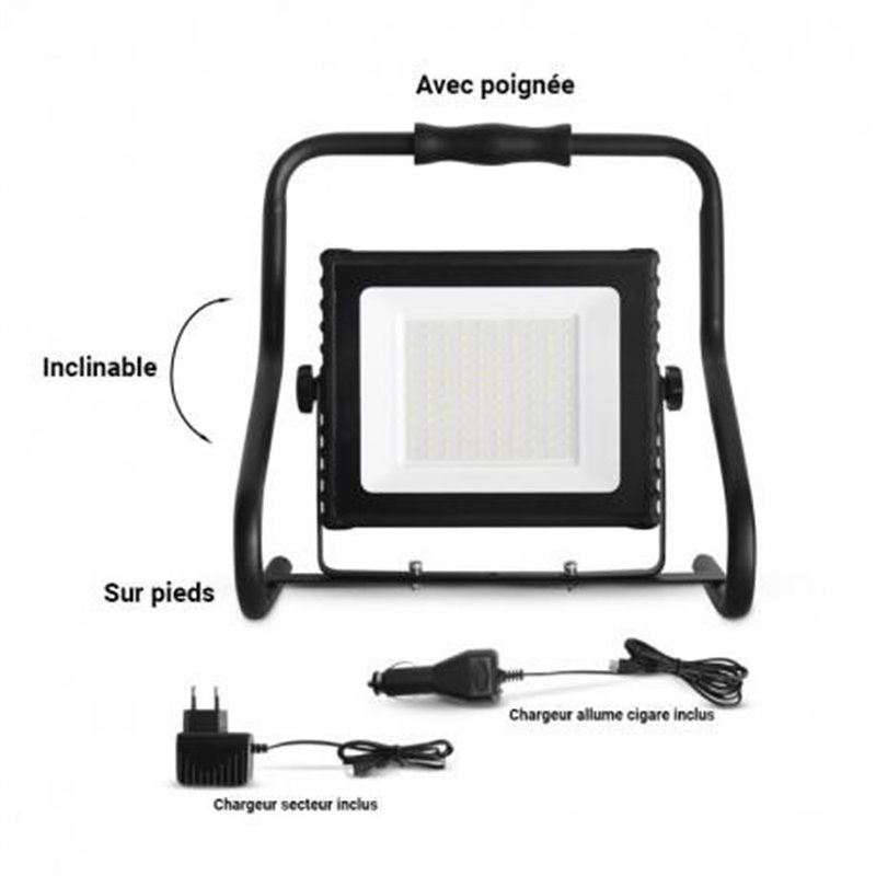 Projecteur LED portatif orientable 30W 6000K