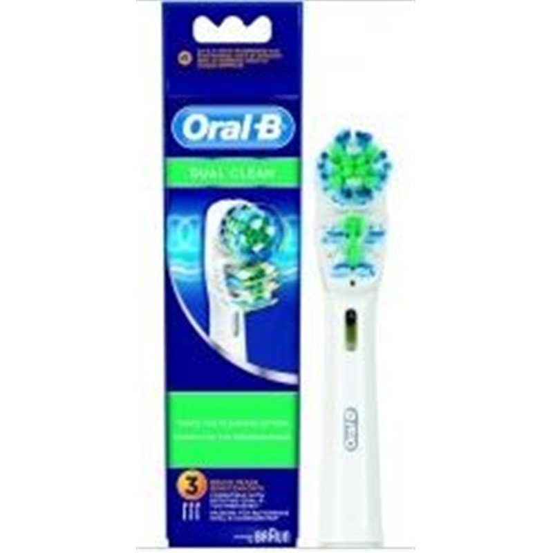 Lot de 3 brossettes Oral-B Dual Clean – pour brosse à dents électrique – EB417X3
