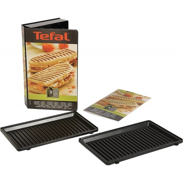 Coffret 2 plaques grill-panini + 1 livre de recettes XA8103F0 TEFAL