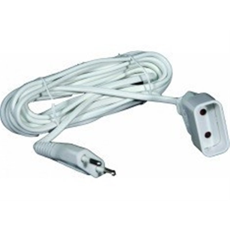 Prolongateur Blanc 2 M - Cable H03 VV-F - 2 X 0.75mm² - 2P - 6A