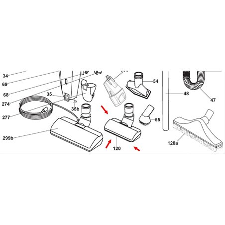 Brosse combiné aspirateur hoover