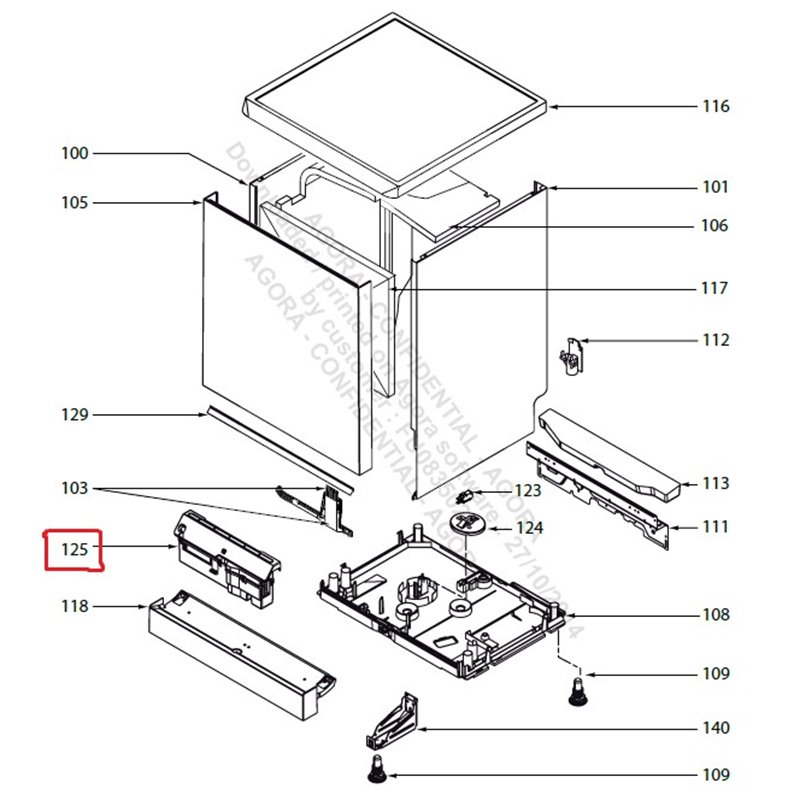 Carte de puissance pour machine a laver Brandt AS0024397