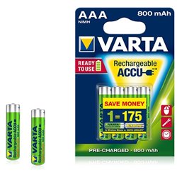 Pile rechargeable Varta Ready to Use 800 mAh 1,2V - LR03 - 56703 - Blister de 4 piles