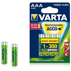 Pile rechargeable Varta Ready to Use 1000 mAh 1,2V - LR03 - 5703 - Blister de 4 piles