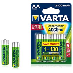 Pile rechargeable Varta Ready to Use 2100 mAh 1,2V - LR06 - 56706 - Blister de 4 piles