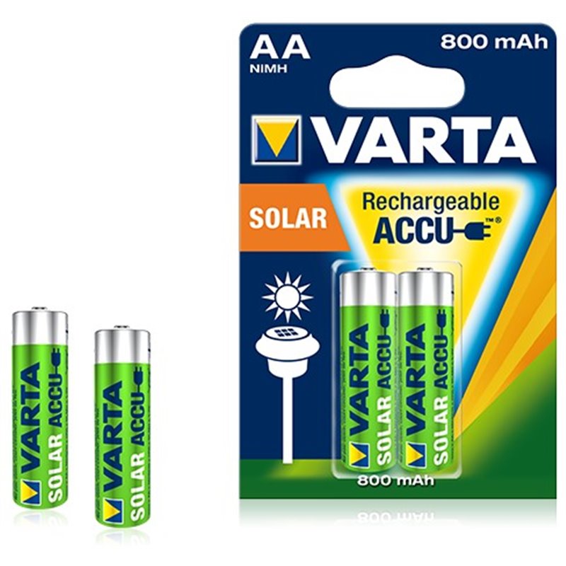 Pile rechargeable Varta Solaires 800 mAh 1,2V - LR06 - 56736 - Blister de 2 piles