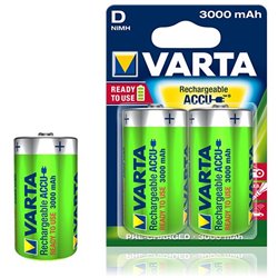 Pile rechargeable Varta Ready to use 3000 mAh 1,2V - HR20 d - 56720 - Blister de 2 piles