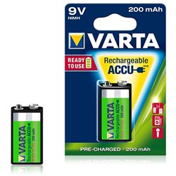 Pile rechargeable Varta Ready to use 200 mAh 9V - 56722 - Blister de 1 pile