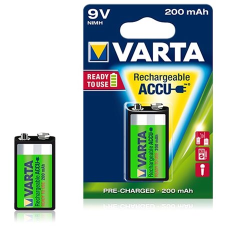 Pile rechargeable Varta Ready to use 200 mAh 9V - 56722 - Blister de 1 pile