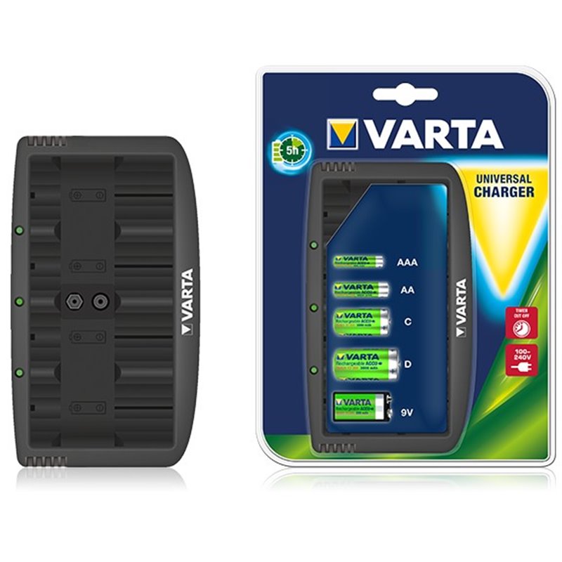Chargeur Varta Ready to use sans Accus AA, AAA, C, D 9V