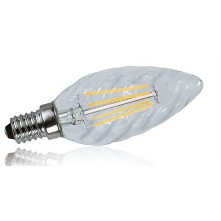 Ampoule torsadée claire LED COB E14 4W 2700K