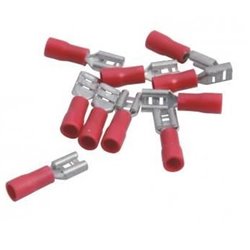 Lot de 10 cosses femelles rouges 6,3 mm