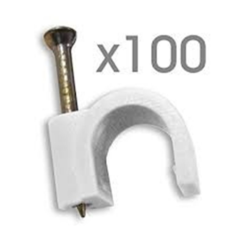 Attaches câble diamètre 8 blanc par 100