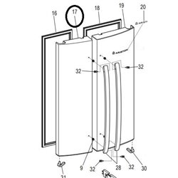 C00265429 Ariston Porte gauche de réfrigérateur