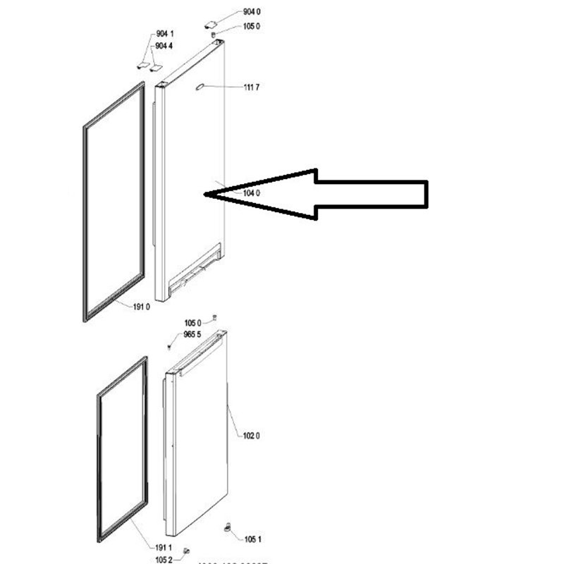 481010788590 Whirlpool Porte pour réfrigérateur