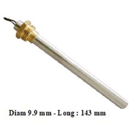 Résistance 250W poêle à pellet Diam 9.9 mm - Long : 143 mm