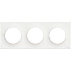 Odace STYL, plaque blanc 3 postes horizontaux ou  verticaux SCHNEIDER S520706