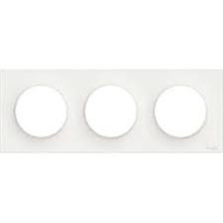 Odace STYL, plaque blanc 3 postes horizontaux ou  verticaux SCHNEIDER S520706