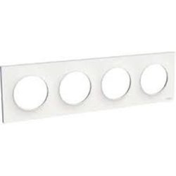 Odace STYL, plaque blanc 4 postes horizontaux ou verticaux SCHNEIDER S520708