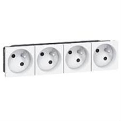 Prise multi supports prog mosaic 4X2P+Tà 45° - bornes auto - 8 mod - LEGRAND 077144